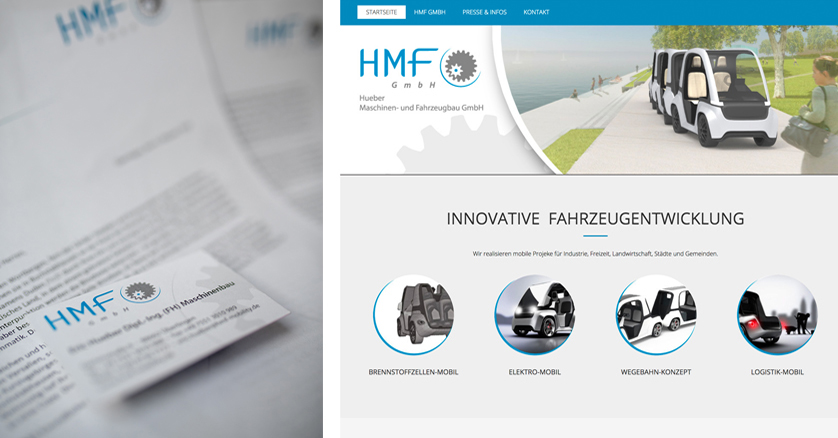 HMF GmbH: Logo, Visitenkarte, Websitegestaltung